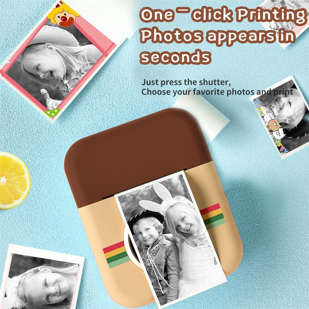 Kids Instant Printing Camera Mini Digital Camera With HD 1080P Video Recording Thermal Photo Paper 32GB SD Card New Year Christmas Birthday Gift for 3 4 5 6 7 8 9 10 Years Old Girls Boys