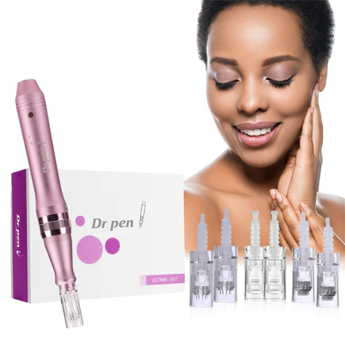 Dr. Pen Ultima M7 Electric Skincare System Dermapen Authentic Makeup Pen Multi-function Wireless Derma Beauty Pen Tool Professional Beauty Kit 12pinsх2 36pins х5 Round Nanox5 Cartridges