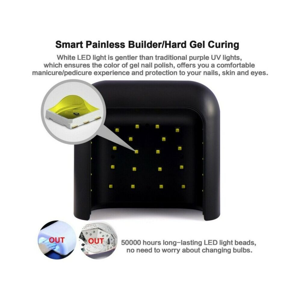 Led Nail Lamp SUNUV 48W Nail Dryer UV Lamps for Gel Polish Curing Light Machine Professional Pedicure Tool Nail Equipment Rechargable Automatic Sensor LCD Display Smart Timer Quick-Drying for Home and Nail Salon Use