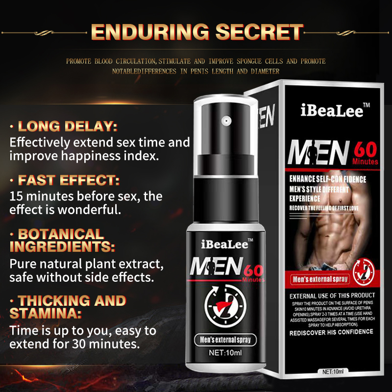 iBeaLee Delay Spray Long Power Mens External Spary Strong Lasting 60 Minutes