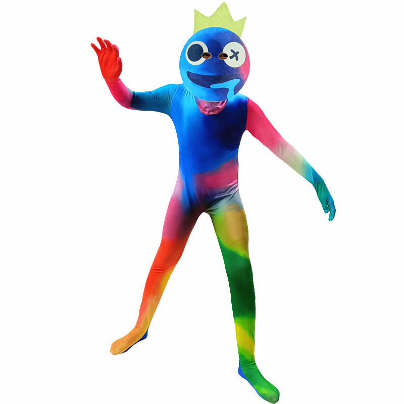 (110cm) Rainbow Friends Roblox Halloween Costume Jumpsuit Mask Party Fancy Dress Christmas Gift