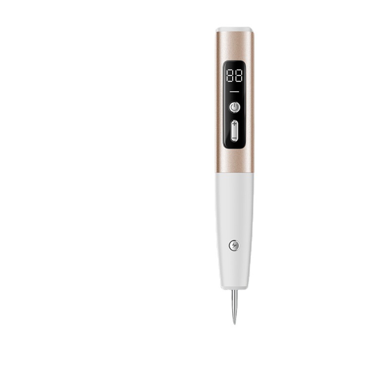(Gold) Spot Remover Electric Laser Plasma Pen Beauty Instrument Black Skin Tag Remover Machine Home Face Mole Freckle Removal Device