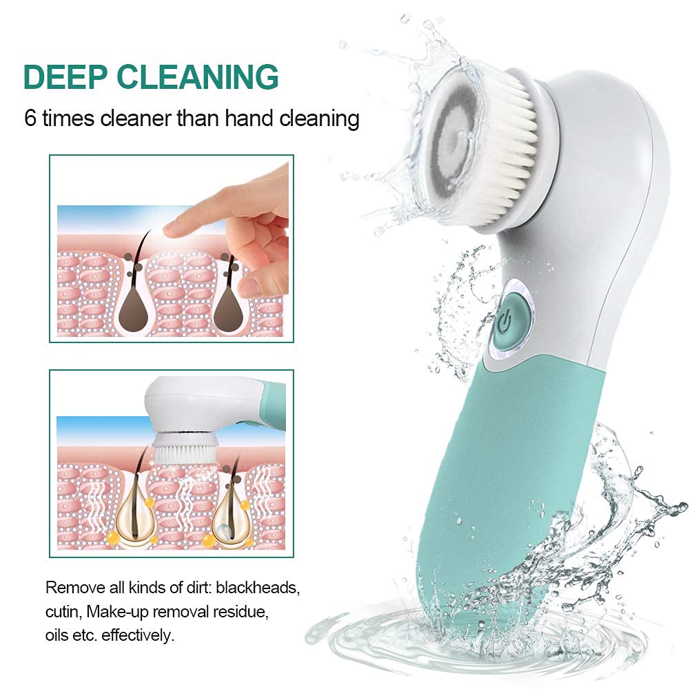 Facial Cleansing Brush Silicone Brush Cleaner Electric Facial Exfoliating Massage Brush for Deep Cleaning Removing Blackhead Face Massaging