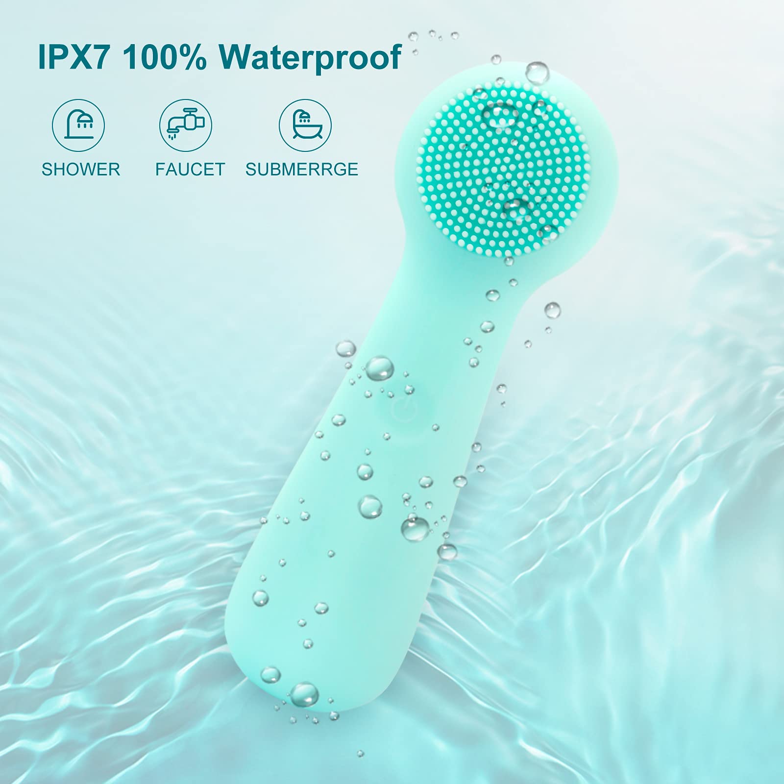 Silicone Facial Cleansing Brush Electric Facial Cleansing Brush Waterproof Heated Rechargeable Ultrasonic Face Brushes with 4 Modes for Deep Cleansing