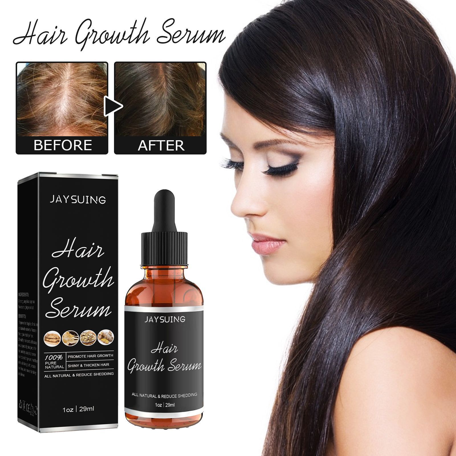 Hair Growth Serum Hair Care Essence Beard Essential Oils Moisturizing Hair Essence Natural Thickening Baldness Unisex