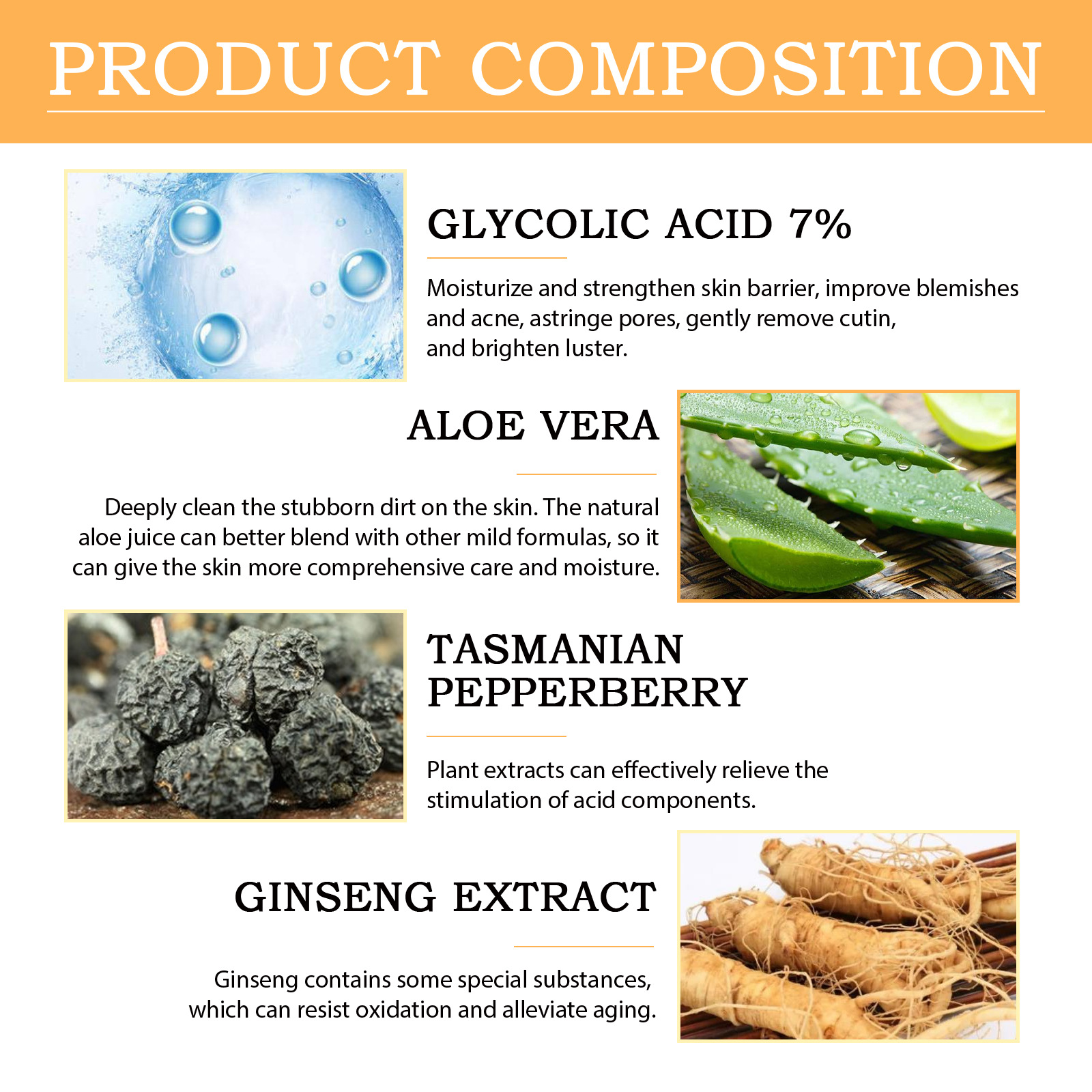 Face Toner for Women Glycolic Acid 7 Percent Toning Resurfacing Solution Improve Blemishes Remove Acne Marks Skin Care