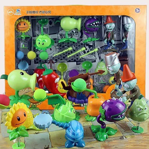 Plants Vs Zombies Toy Set Can Launch Table Dolls War Action Figures Collect 12pcs