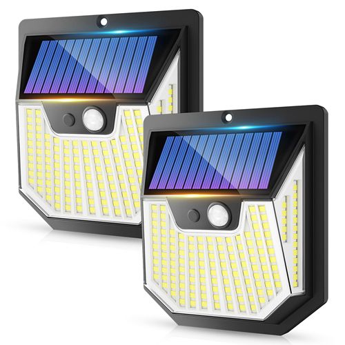 2 Pack Solar Outdoor Garden Lights 159 LED Solar Wall Lights