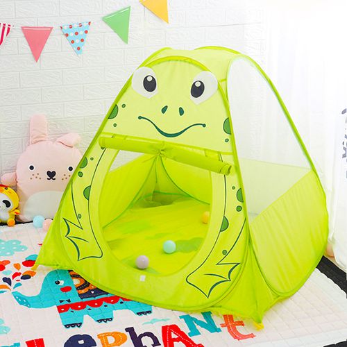 Kids Indoor Play Tent Cartoon Frog Themed Playhouse for Early Learning and Parent-Child Interaction