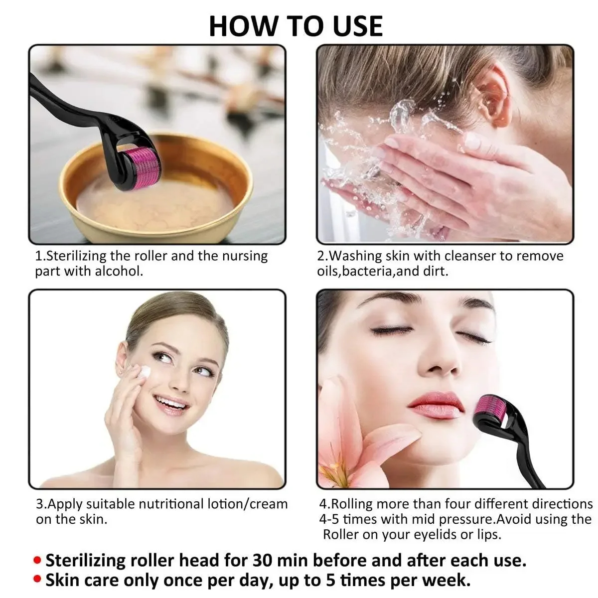 (540 Microneedle Roller 0.25mm) Titanium Microneedle Derma Roller Skin Care for Face Facial Wrinkles Hair Loss Stretch Marks Hair Regrowth Micro Needles Microneedling Derma Needling