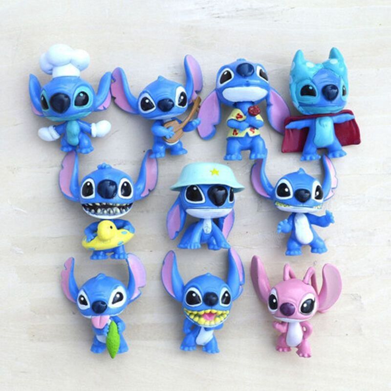 10pcs Mini Lilo & Stitch Action Figures Toy Doll Gift