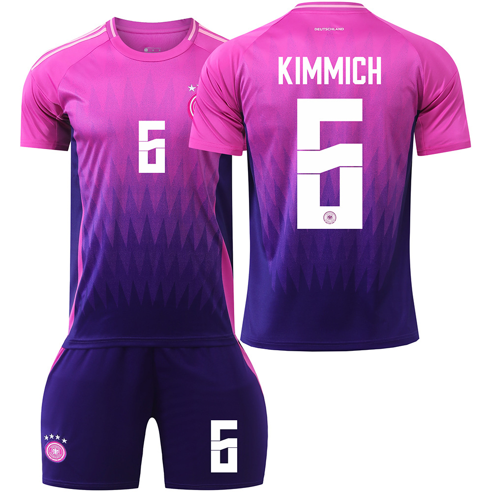 (Kids 2~3 Years) Football Kit UEFA EURO 2024 Germany away No. 6 Kimmich National Teams Jersey Tracksuit Kits Boys Ball Soccer Sports Training Tops Shirt Shorts Socks