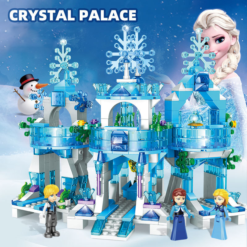 Girls Frozen Castle Building Toys Princess Castle Construction Toys Ice Palace Toy Birthday Gift Creative Toys for Boys Girls Fit LEGO