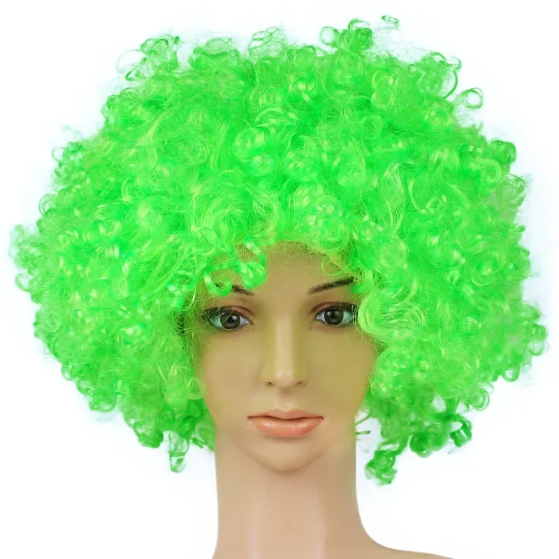 (Orange) Clown Wig Colorful Afro Curly Wig Cosplay for Men Women Mardi Gras Costume Party Wig Children and Adults Explosive Head Wig Funny Hair Props One Size