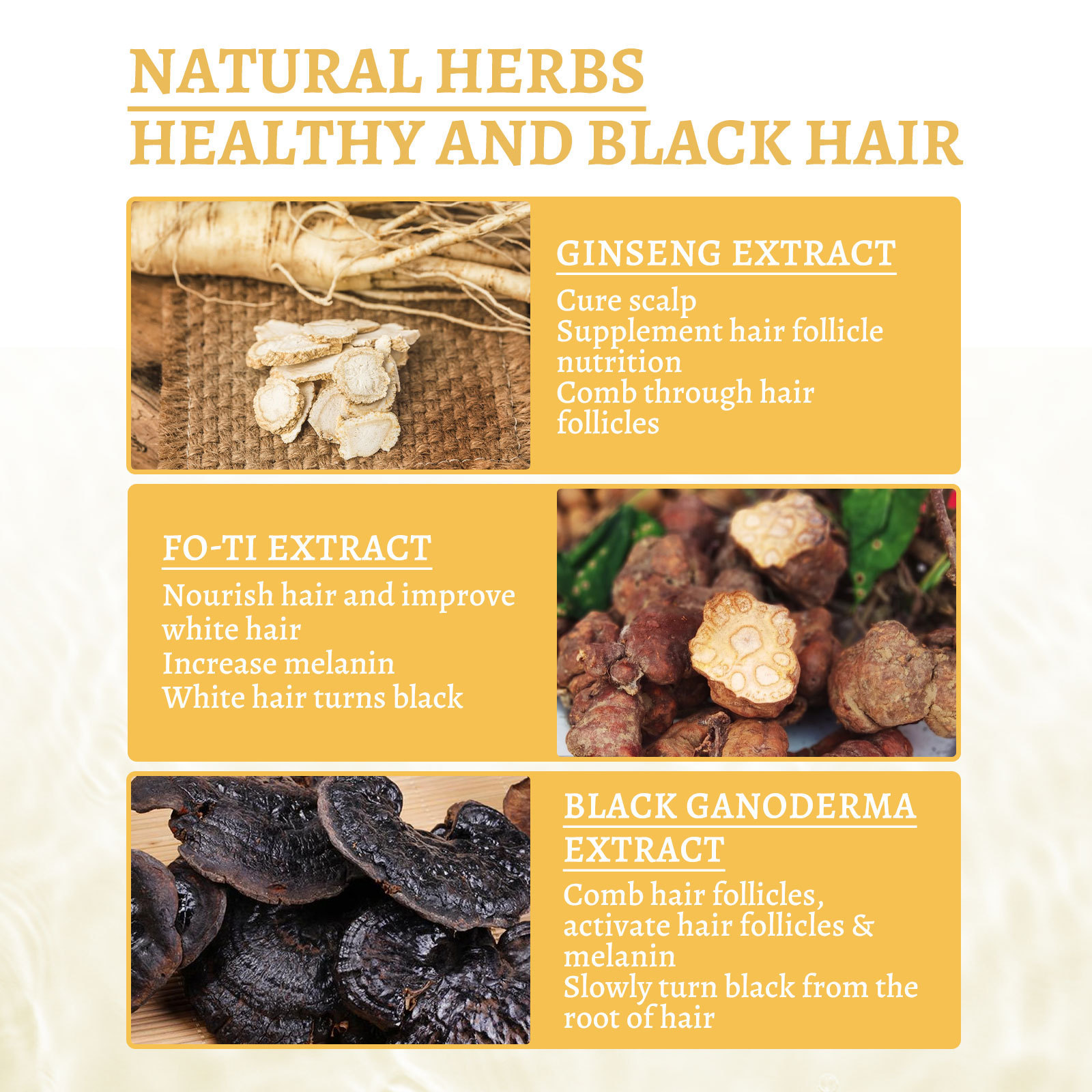 White To Black Hair Oil For Repairing Nourishing Moisturizing Scalp Herbal Lotion Liquid Repair Hair Care Treating Hair Loss Anti-Breakage Hair