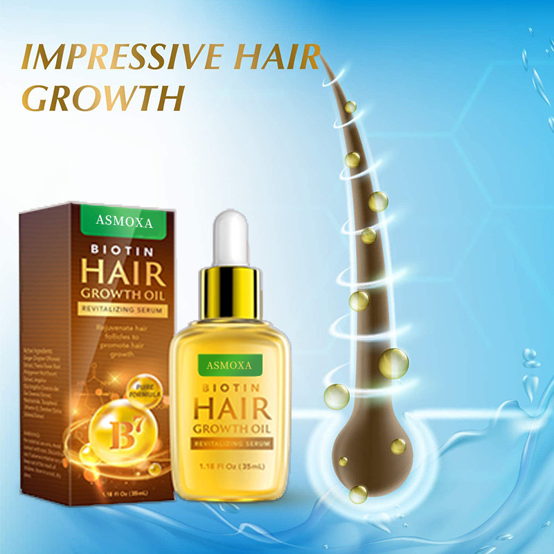 Hair Growth Essential Oil Hair Strengthening Oil Vitamin B7 Anti Hair Loss Woman Mild Care Head Scalp Nourishing Root Moisturizing Serum Hair Care 35ml