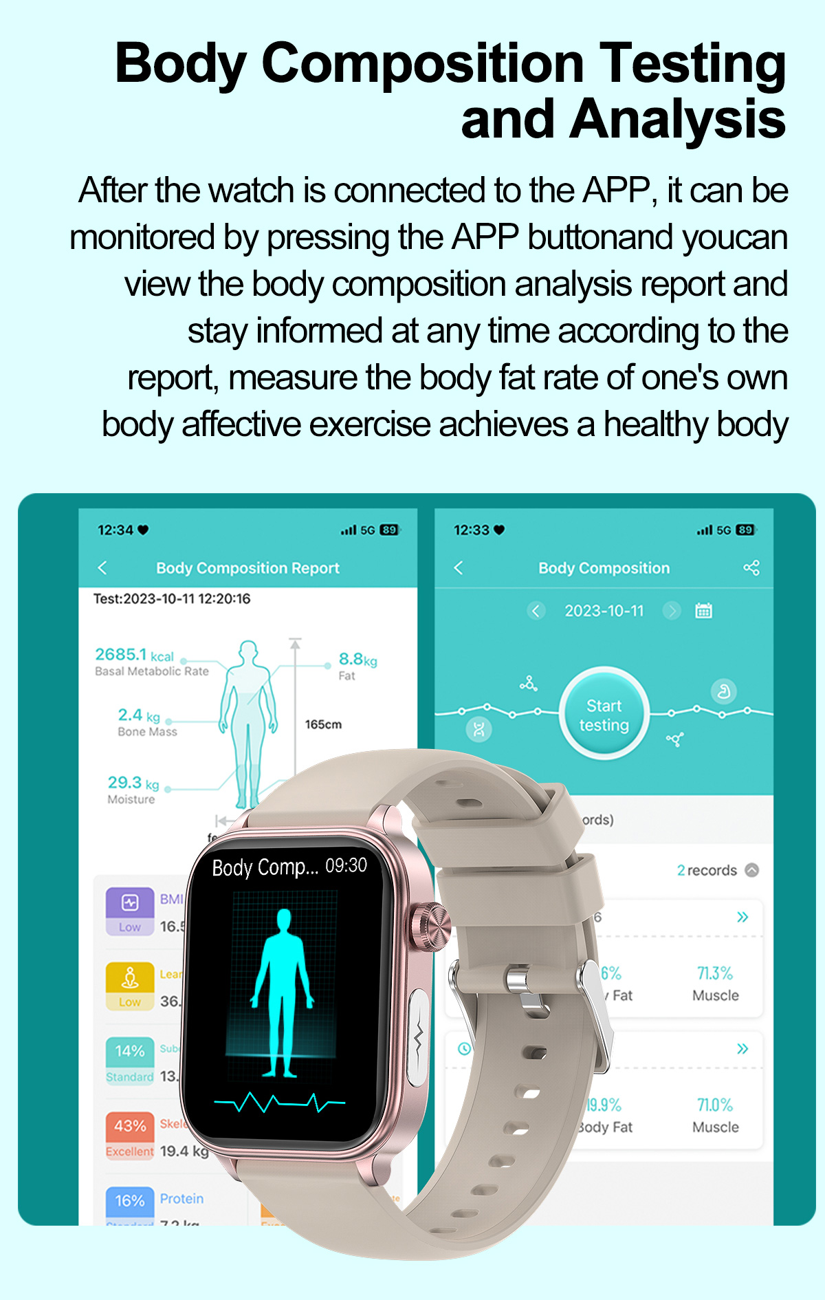 (Black) Women Smartwatch Medical Diagnosis Smart Watch HD Bluetooth Call ECG Blood Glucose Uric Acid Blood Lipids Monitoring
