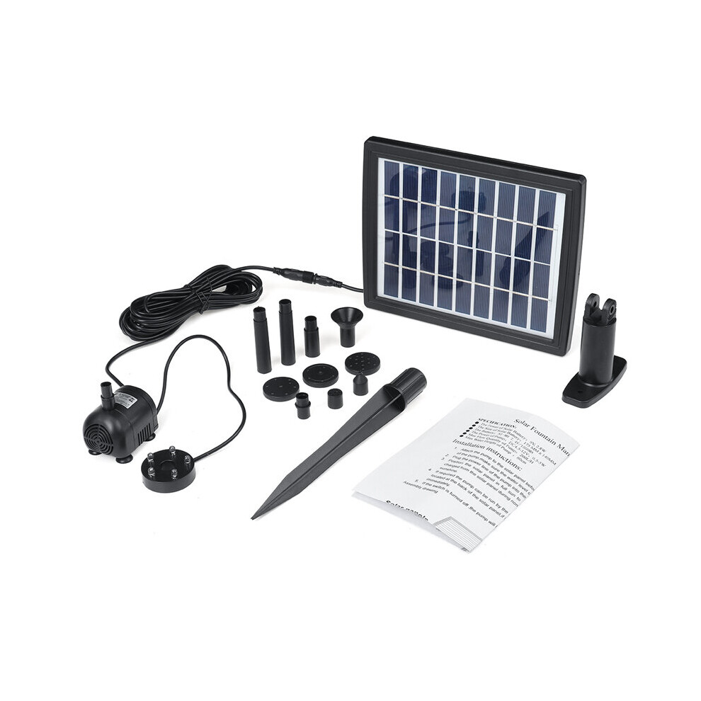Solar Powered LED Colorful Light Fountain Water Pump Floating Garden Pond Pool Fish Bird