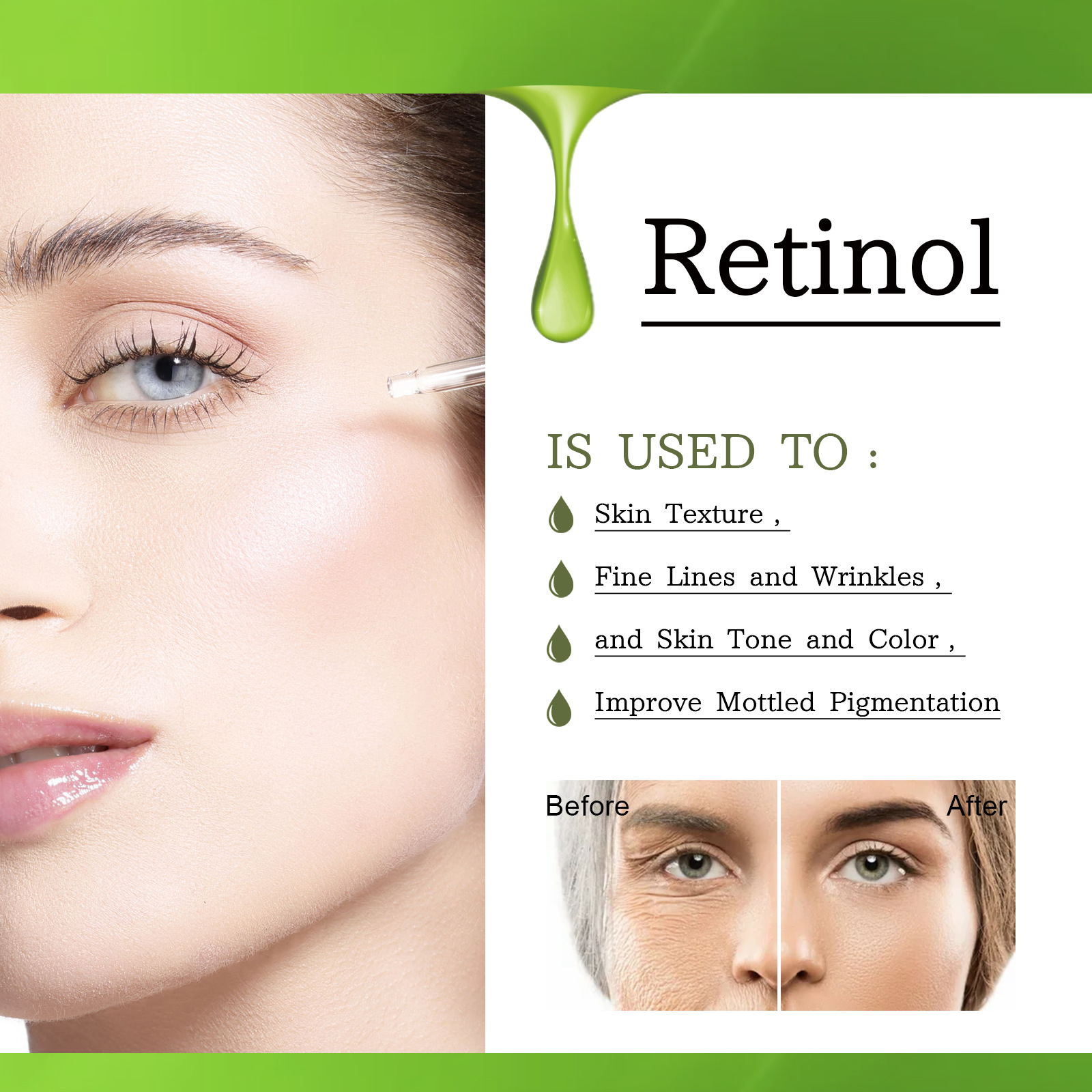 (1 PC) Retinol Serum Face Anti Wrinkle Firming Lifting Moisturizing Whitening Brightening Skin Reduce Fine Lines Anti Aging Essense