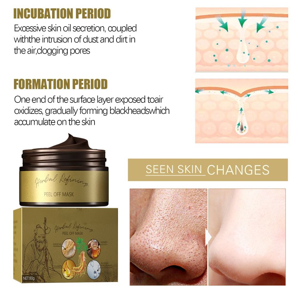 (1 PC) Peel-Off Facial Mask Shrinks Pores Deep Cleansing Mask Blackhead Remover Cleansing Blackhead Remover Masks Rehydration Moisturize Hydrate