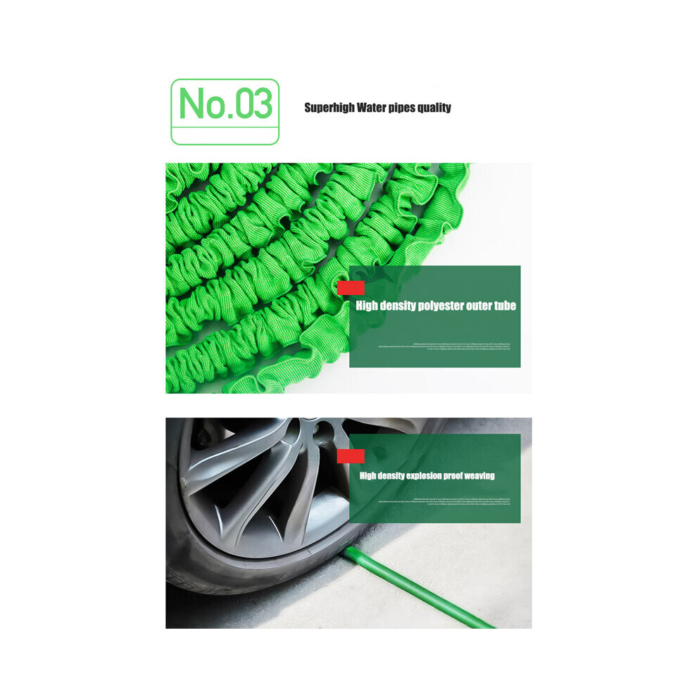 (100FT) Heavy Duty Expandable Garden & Carwash Magic Hose Pipe Spray Gun Garden Hose