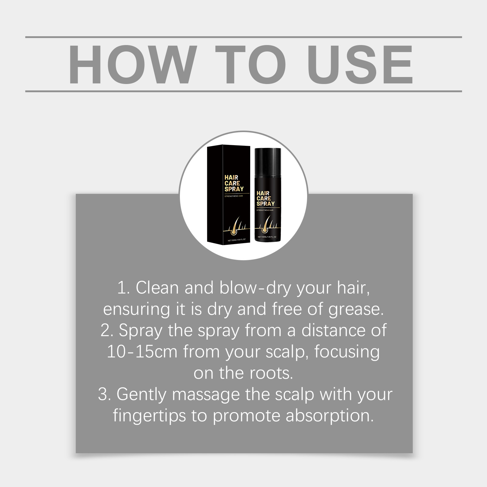 50ML Hair Root Activator Spray For Hair Growth & Scalp Care 50ml For Thinning Hair, Strengthens Follicles, Reduces Hair Loss ﻿