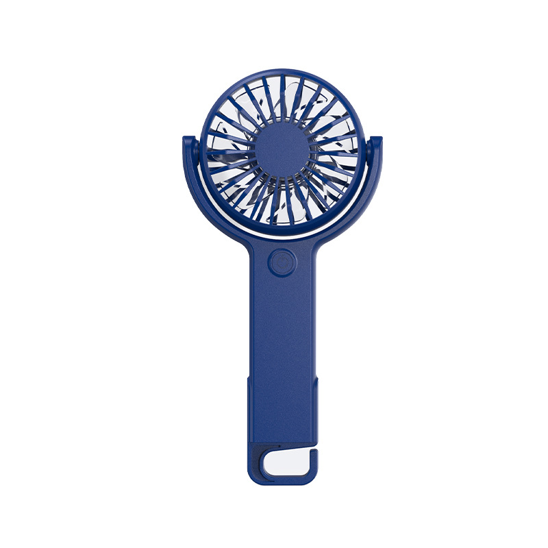 (Blue) Mini Portable Fan, Powerful Handheld fan, Sleek Design 5 Speed Personal Small Desk Fan with Folded Base, Lightweight Makeup USB Rechargeable Fans for Stylish Gi