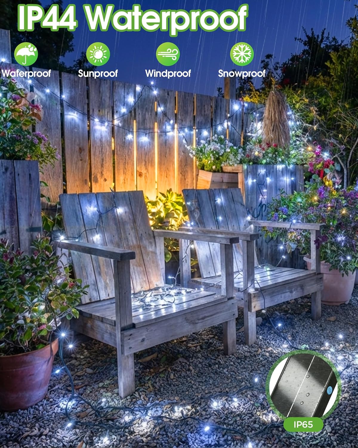 (Multicolor) Solar Lights Outdoor Garden - 20m 200LEDs Solar Powered Waterproof Multicolor Fairy Lights with 8 Modes, Upgrated Large-Capacity Outside Decorative String Light