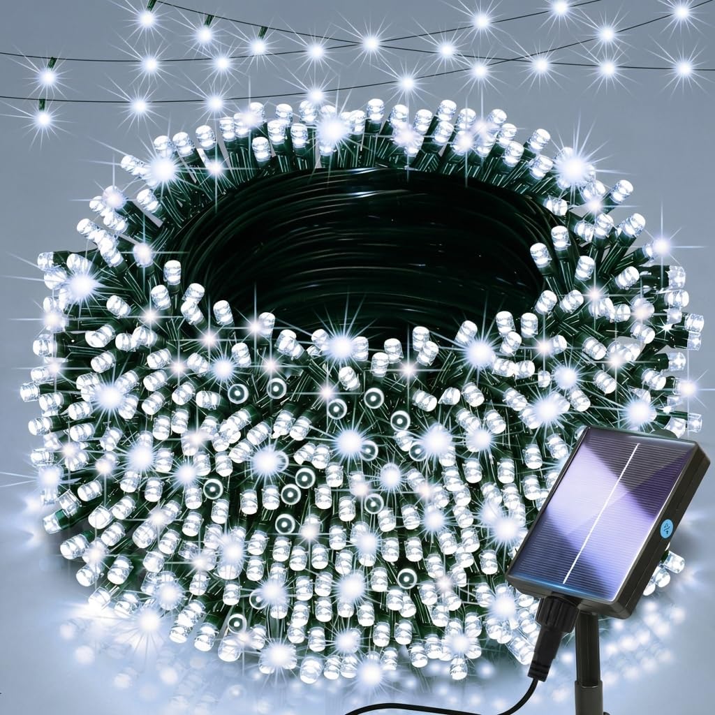 (Multicolor) Solar Lights Outdoor Garden - 20m 200LEDs Solar Powered Waterproof Multicolor Fairy Lights with 8 Modes, Upgrated Large-Capacity Outside Decorative String Light