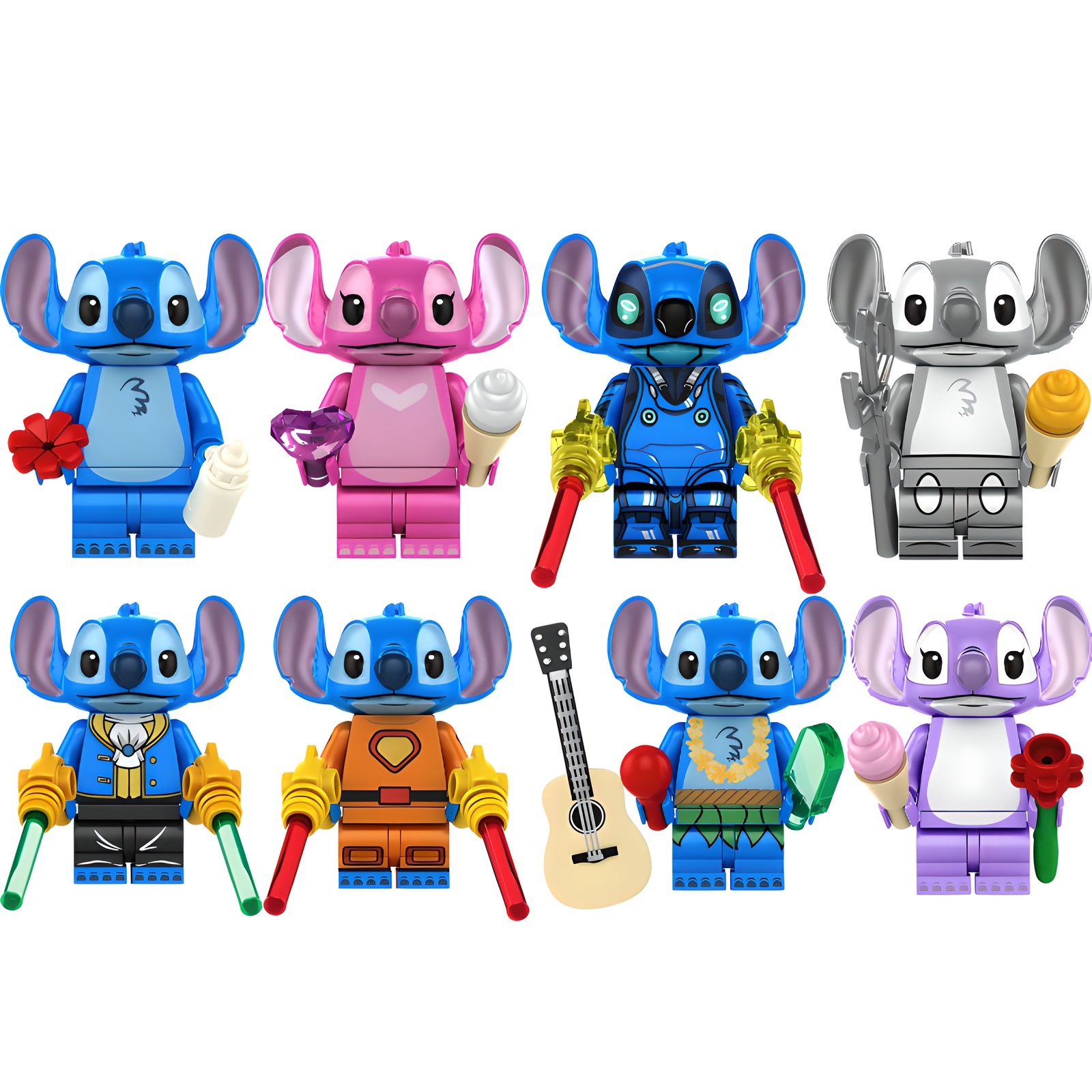 (Style B) Hot Toys Story Mini Figures Set Woody Buzz Alien Ducky Gaby Baby Block Style Action Figures