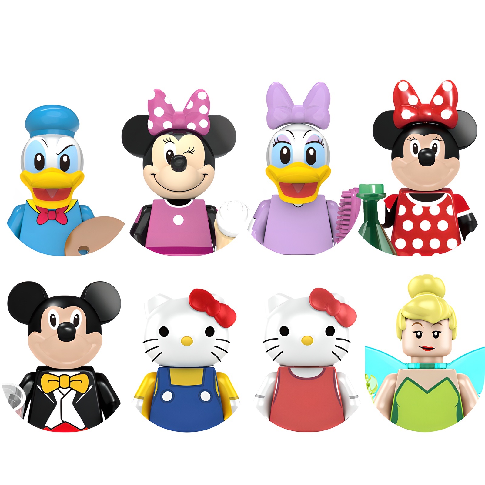 (Style B) Hot Toys Story Mini Figures Set Woody Buzz Alien Ducky Gaby Baby Block Style Action Figures