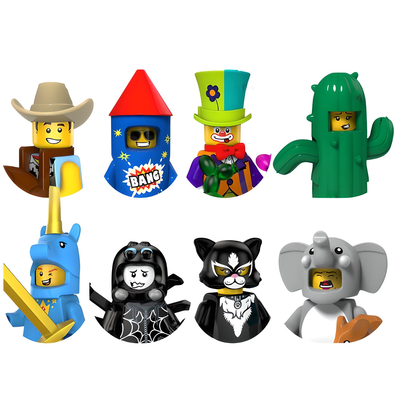 (Style B) Hot Toys Story Mini Figures Set Woody Buzz Alien Ducky Gaby Baby Block Style Action Figures