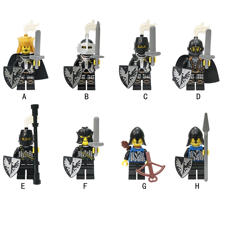 (Soldiers A) Medieval Knights Toys Dragon Soldiers Building Blocks Castles Mini Figures Fits Lego for Kids
