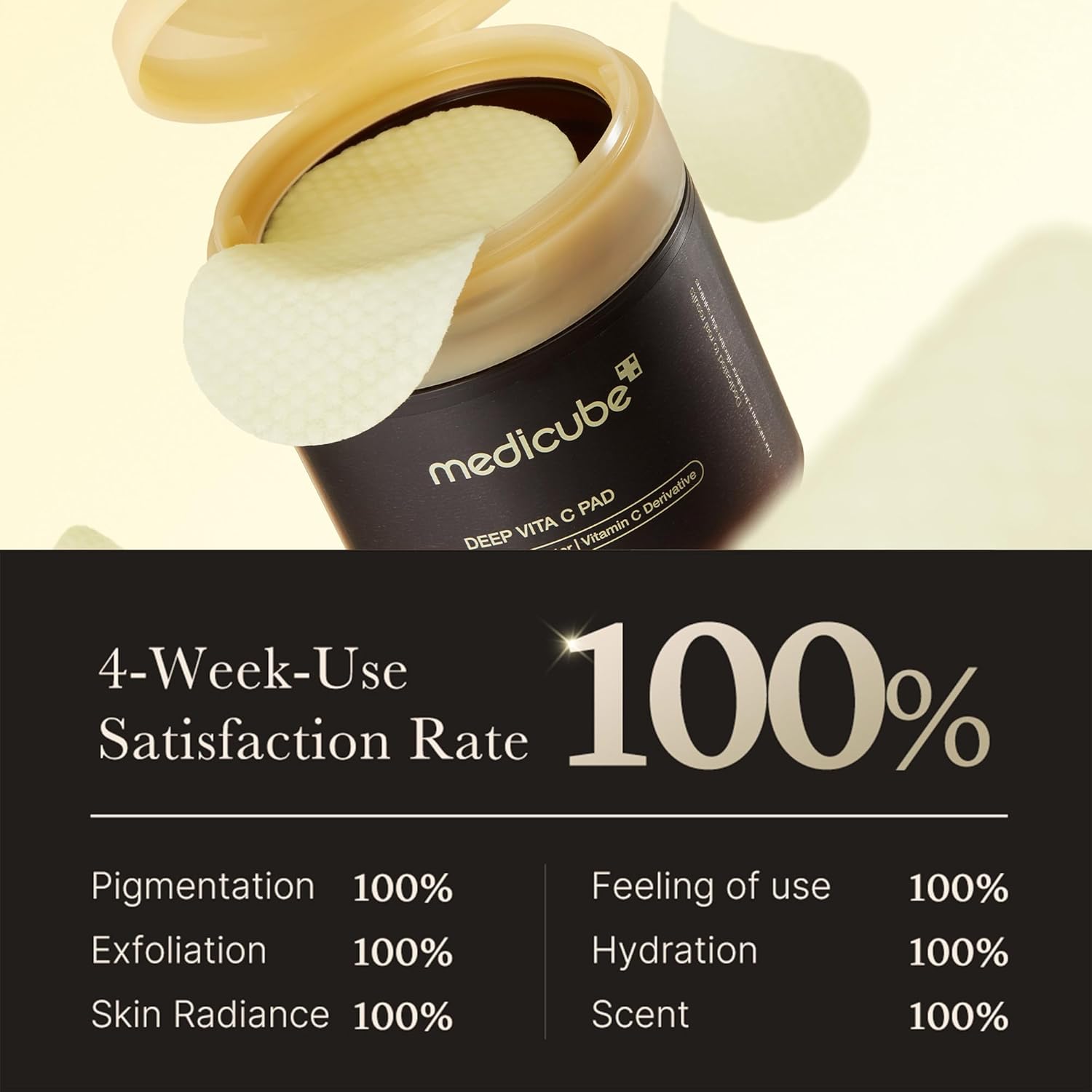 Medicube Deep Vita C Facial Pads Vitamin C Toner Pads for Uneven Skin Tone 500000PPM of vitamin water 3 types of vitamin Hydrating Resurfacing 70 sheets