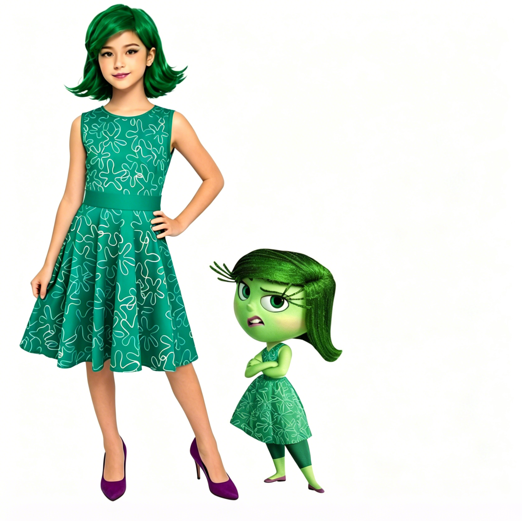 (110CM) Kids Riley Full Set Costume Inside Out Cosplay Outfit for Halloween Party Performance