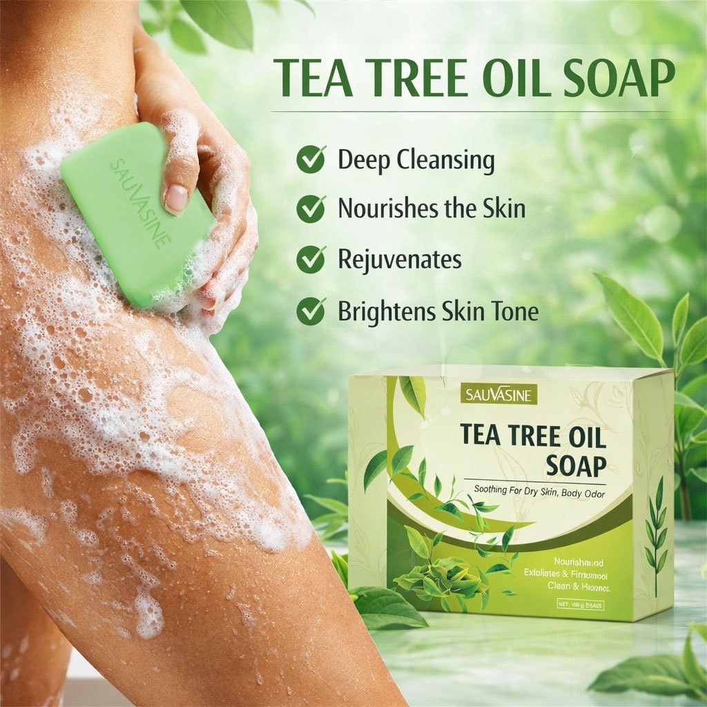 Tea Tree Oil Soap For Gentle Cleansing Purifying And Skin Soothing Daily Handmade Bath Bar 100g