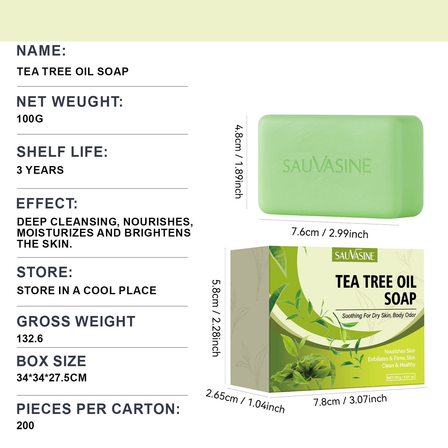 Tea Tree Oil Soap For Gentle Cleansing Purifying And Skin Soothing Daily Handmade Bath Bar 100g