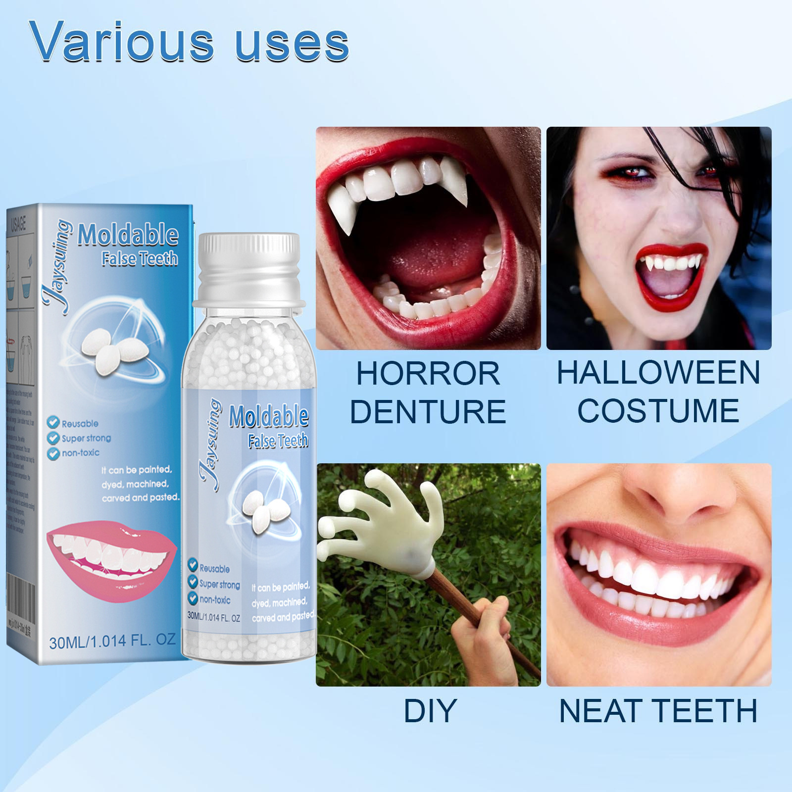 Dental Putty Set Temporary Tooth Filler For Film Makeup Costume Prosthetic And Emergency Cavity Cover Oral Care Kit