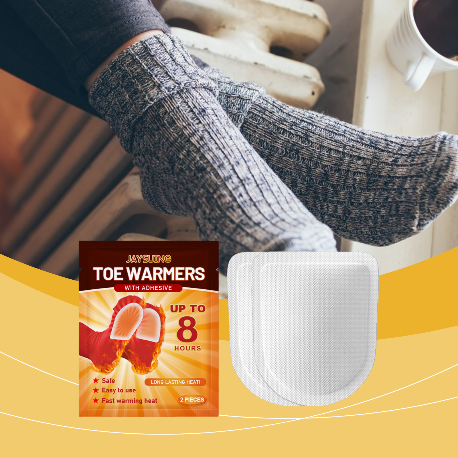 Self Heating Foot Warmer Patches Rapid Heating Compact Portable For Winter Warmth And Daily Foot Comfort