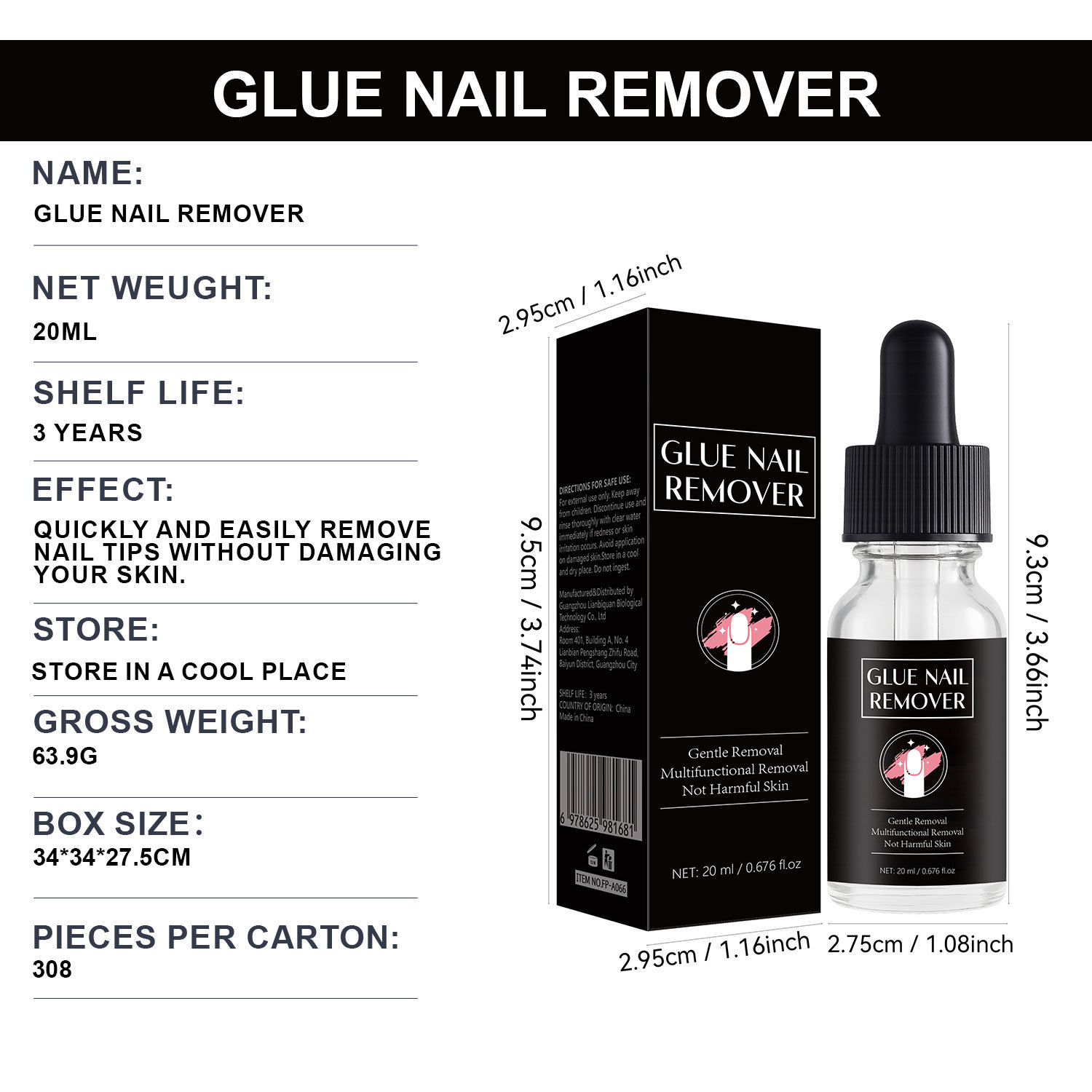 Glue Nail Remover Gel Gentle Damage Free Formula For Artificial Nail And Acrylic Tip Removal Daily Home Nail Care 20ml