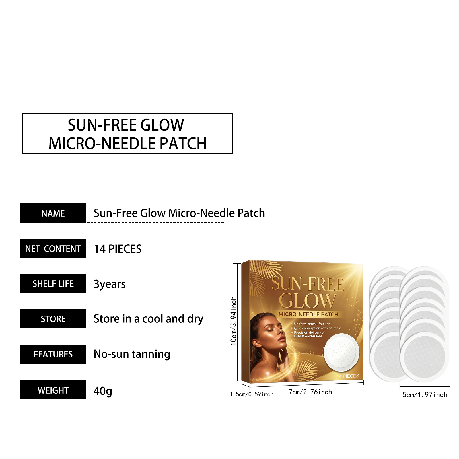 Sun Free Tanning Care Patch Moisturizing Refreshing Sunless Natural Bronze Skin Summer Outdoor Care Sticker Gentle Comfort Safe Mild Portable Soft Light Healthy
