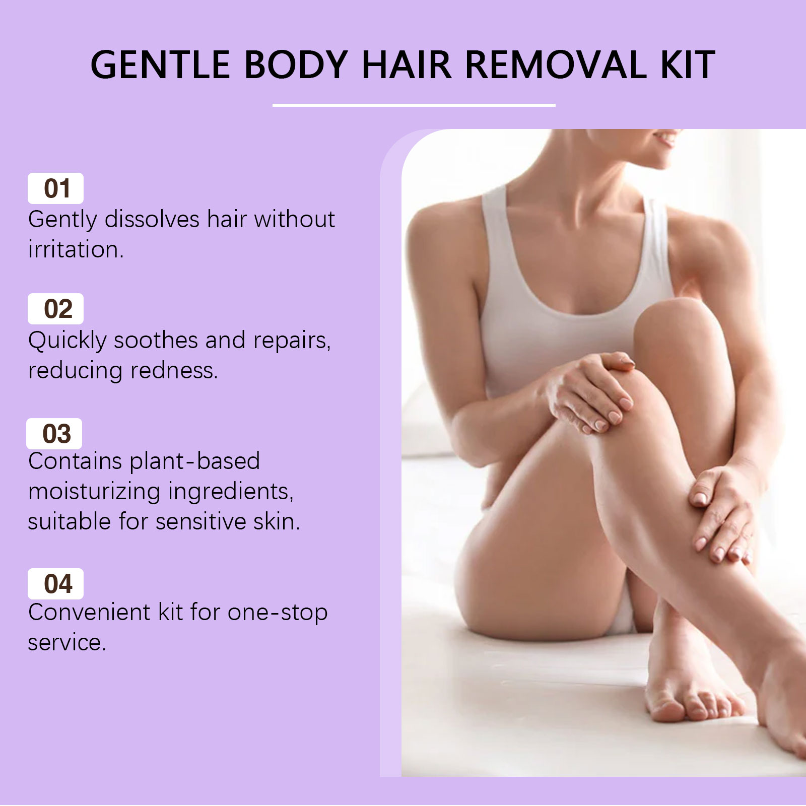Mild Depilation Kit Gentle Care Smooth Hair Removal Silky Delicate Hydrated Skin Fresh Comfort Convenient Daily Use