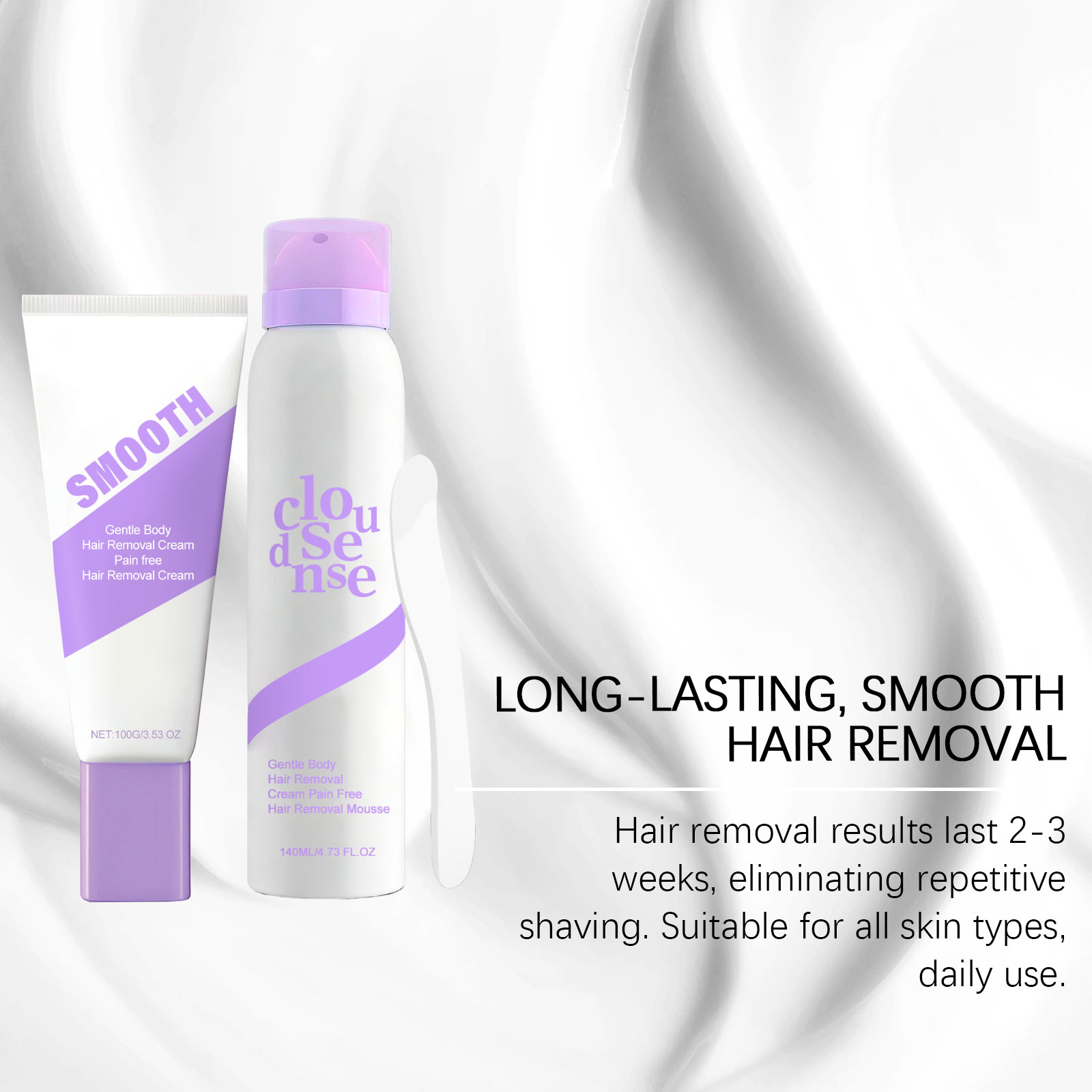 Mild Depilation Kit Gentle Care Smooth Hair Removal Silky Delicate Hydrated Skin Fresh Comfort Convenient Daily Use