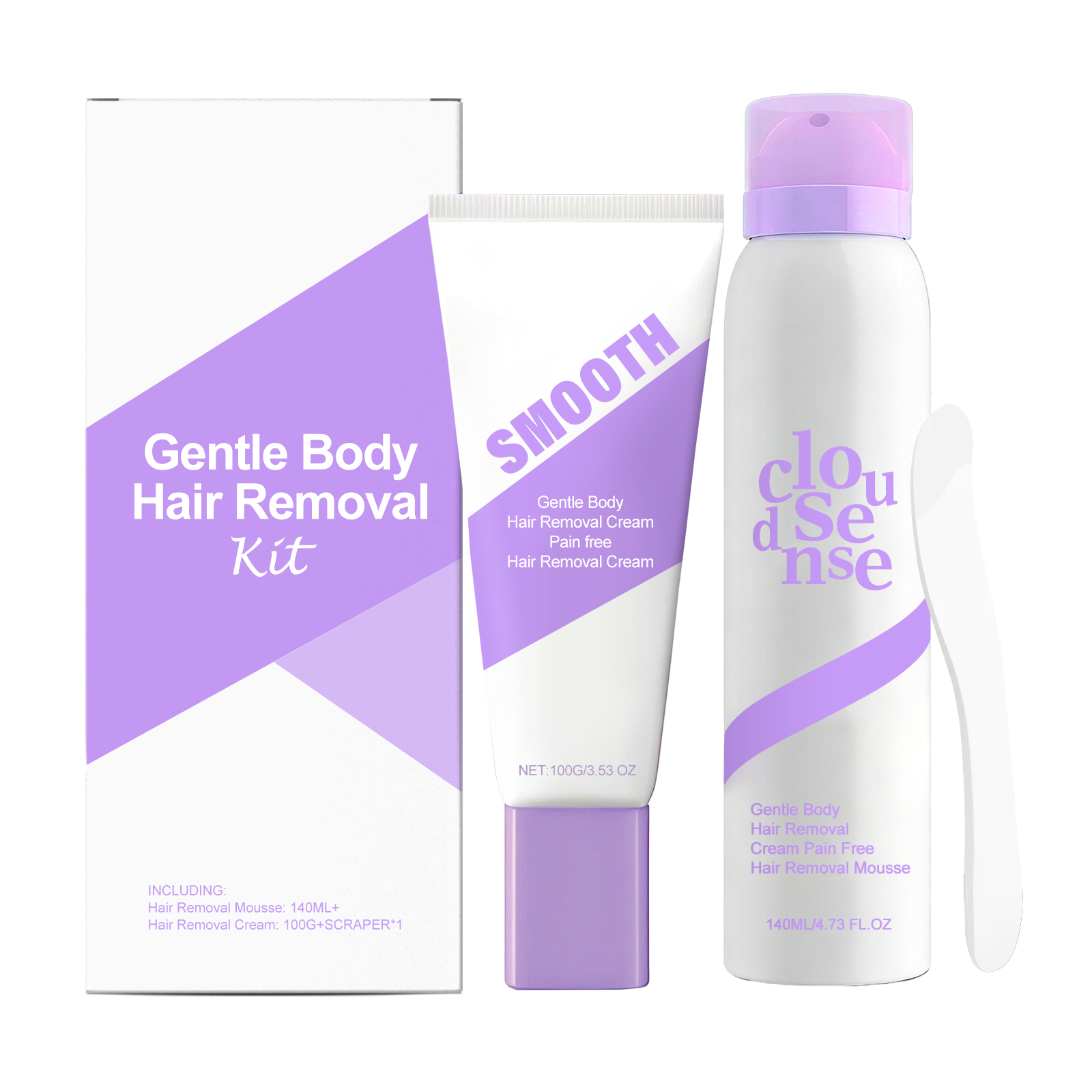 Mild Depilation Kit Gentle Care Smooth Hair Removal Silky Delicate Hydrated Skin Fresh Comfort Convenient Daily Use