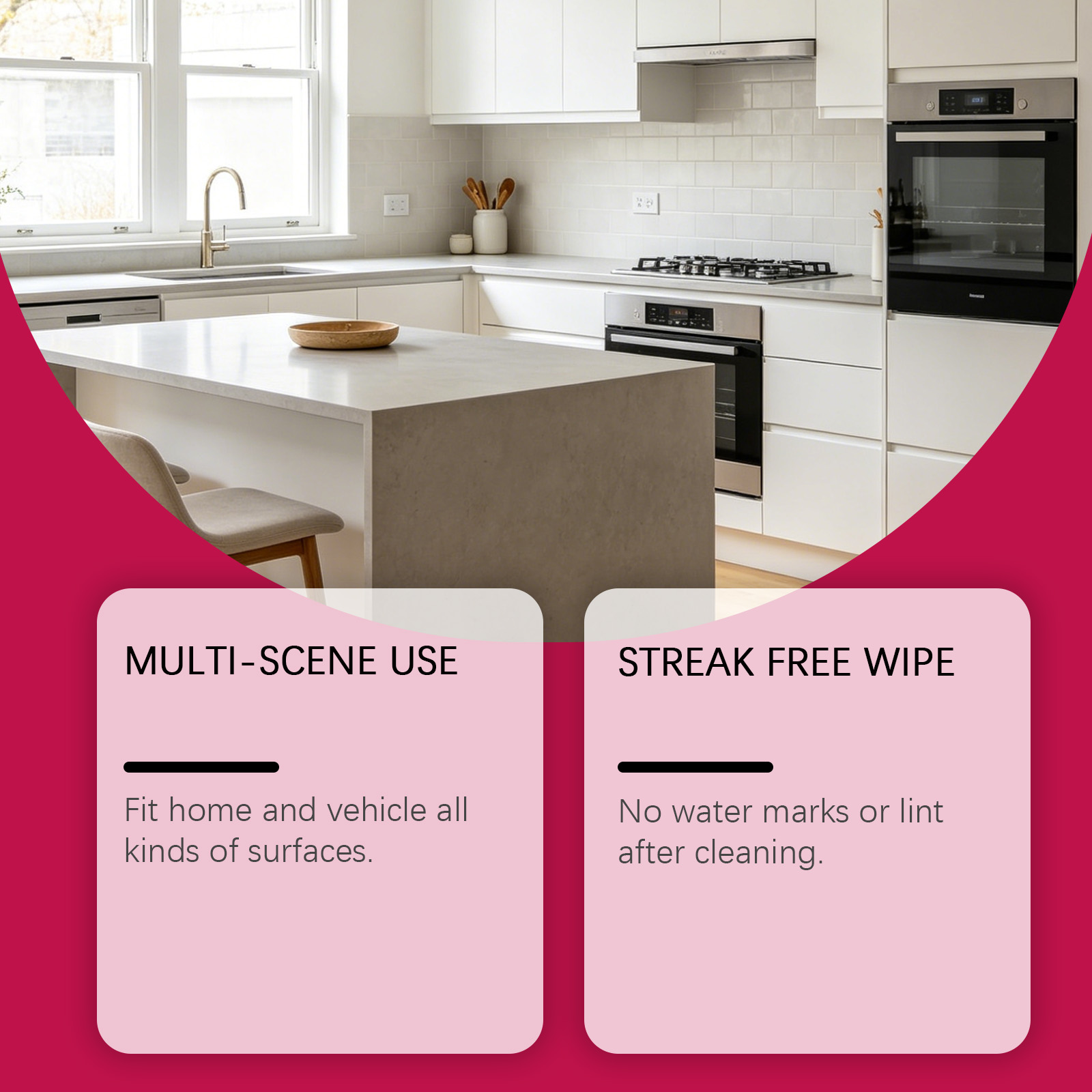 Microfiber Cleaning Cloth Water Absorbent Lint Free Kitchen Household Glass Car Multi Purpose Wiping Rag