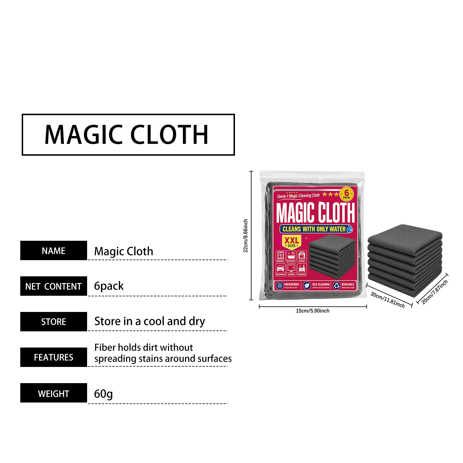 Microfiber Cleaning Cloth Water Absorbent Lint Free Kitchen Household Glass Car Multi Purpose Wiping Rag
