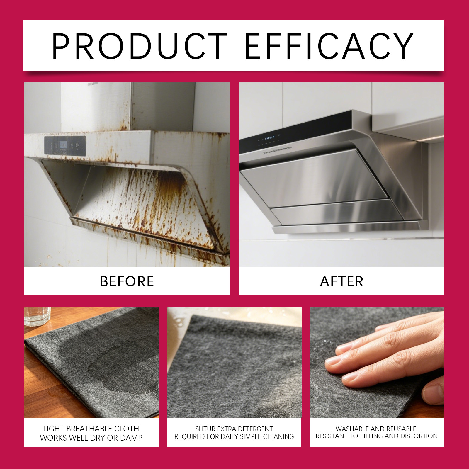 Microfiber Cleaning Cloth Water Absorbent Lint Free Kitchen Household Glass Car Multi Purpose Wiping Rag
