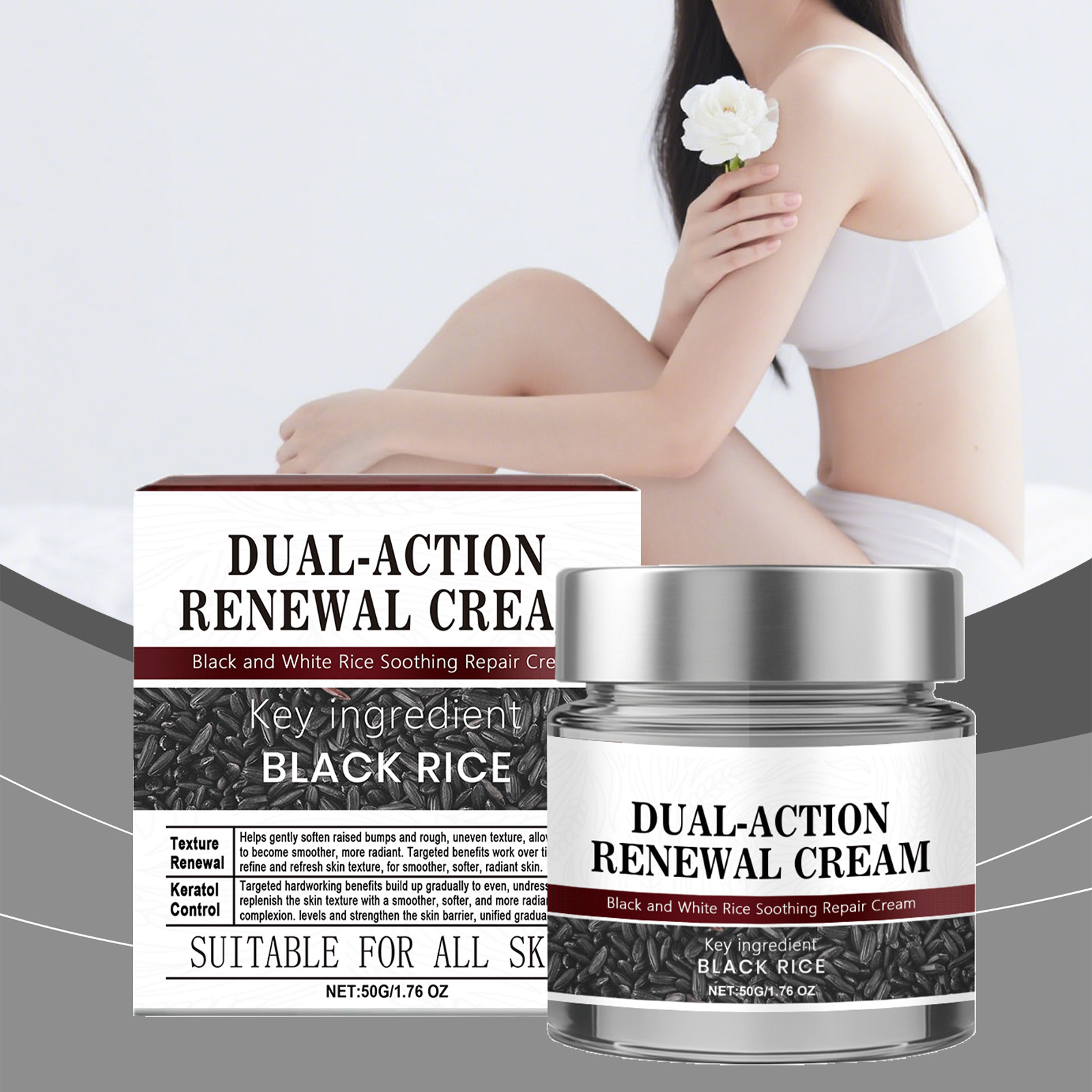 Black Rice Soothing Cream Mild Comfortable Skin Smoothing Gentle Daily Care Moisturizing For All Complexion Soften Dermis
