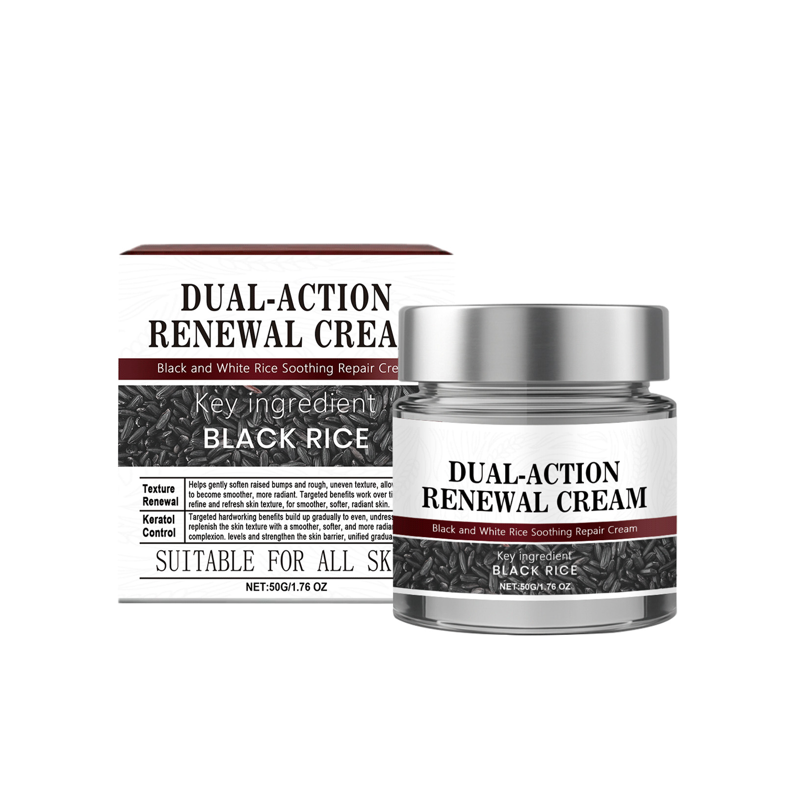 Black Rice Soothing Cream Mild Comfortable Skin Smoothing Gentle Daily Care Moisturizing For All Complexion Soften Dermis