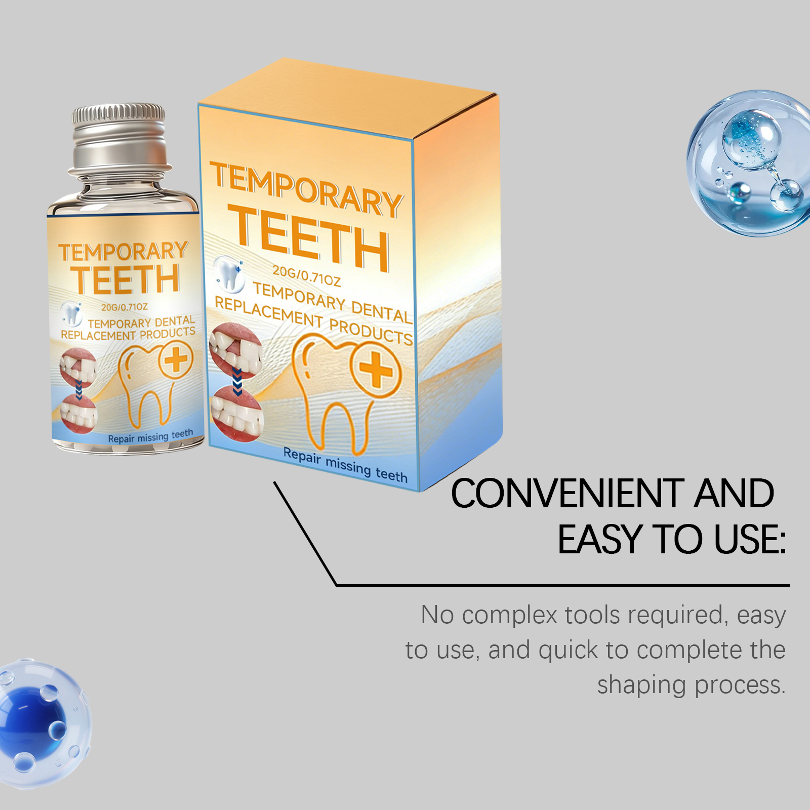 Temporary Shaping Dental Gum Comfortable Natural Fitting Convenient Modifying Beautiful Daily Tooth Smile Repair Fill Material
